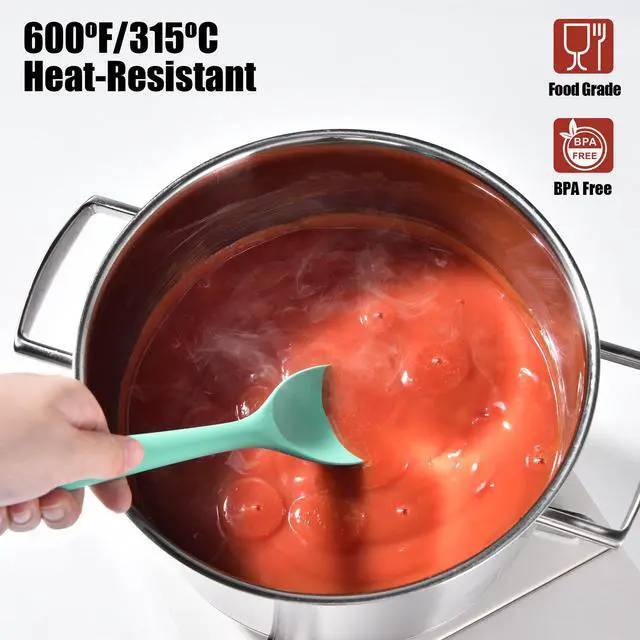 Alt view image 2 of 7 - Silicone Cooking Spoon Spatula for Nonstick Cookwares (Aqua Sky)