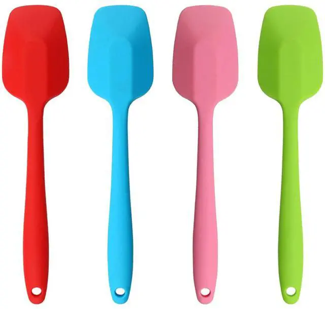 Main image of Silicone Spatulas, 10.6 inch Rubber Spoon Spatula Heat Resistant One Piece Design Seamless Non-Stick Spoonulas Flexible Scrapers Baking Mixing Tool (4 Pcs)