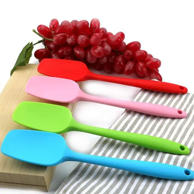 Alt view image 3 of 7 - Silicone Spatulas, 10.6 inch Rubber Spoon Spatula Heat Resistant One Piece Design Seamless Non-Stick Spoonulas Flexible Scrapers Baking Mixing Tool (4 Pcs)