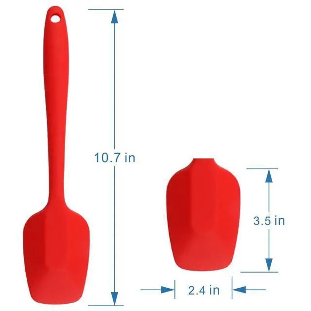 Alt view image 6 of 7 - Silicone Spatulas, 10.6 inch Rubber Spoon Spatula Heat Resistant One Piece Design Seamless Non-Stick Spoonulas Flexible Scrapers Baking Mixing Tool (4 Pcs)
