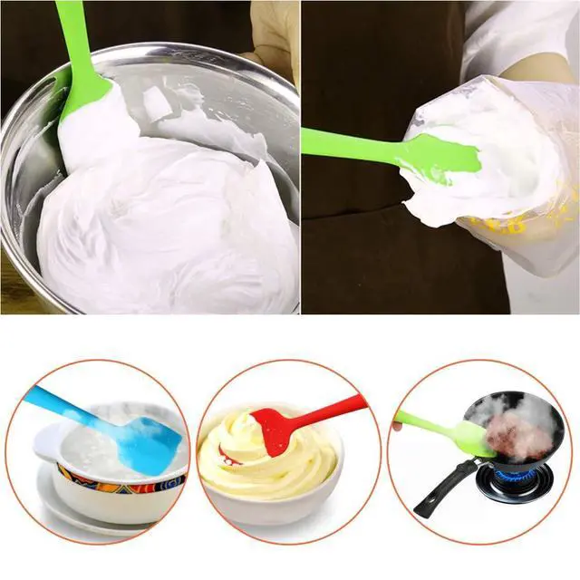 Alt view image 5 of 7 - Silicone Spatulas, 10.6 inch Rubber Spoon Spatula Heat Resistant One Piece Design Seamless Non-Stick Spoonulas Flexible Scrapers Baking Mixing Tool (4 Pcs)