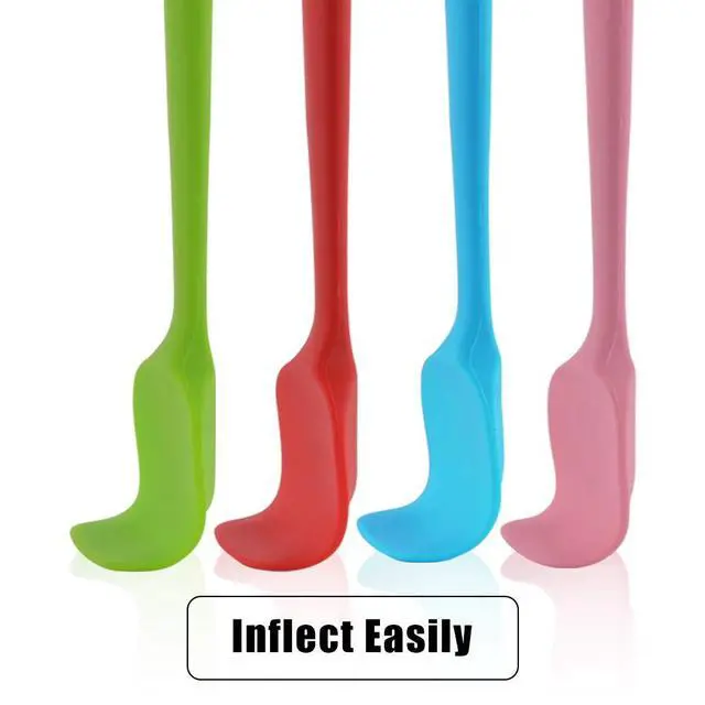 Alt view image 4 of 7 - Silicone Spatulas, 10.6 inch Rubber Spoon Spatula Heat Resistant One Piece Design Seamless Non-Stick Spoonulas Flexible Scrapers Baking Mixing Tool (4 Pcs)