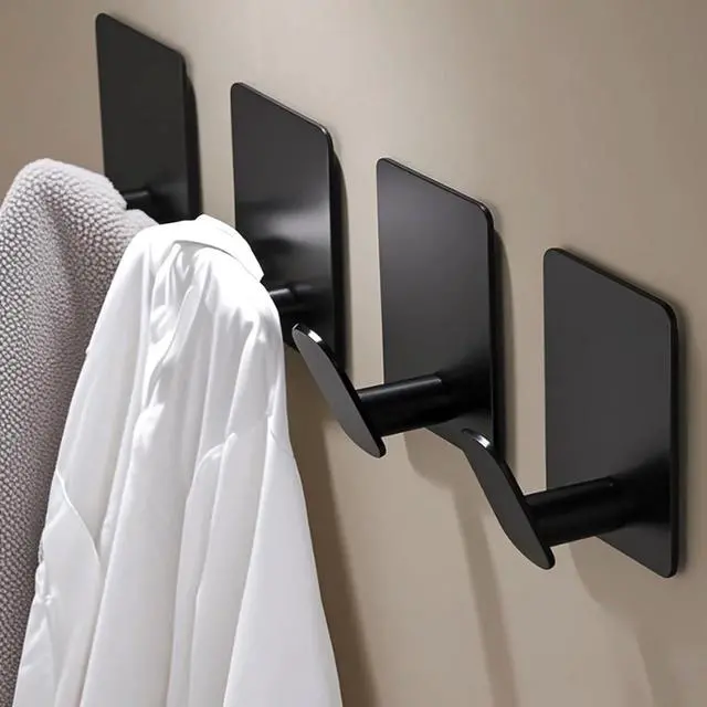Main image of Pack RV Adhesive Hooks, Stainless Steel Wall Hooks for Camper & RV Use, Multi-Purpose Hooks for Towel, Keys & Bags, Ideal RV Bathroom & Kitchen Accessories (Matte Black)