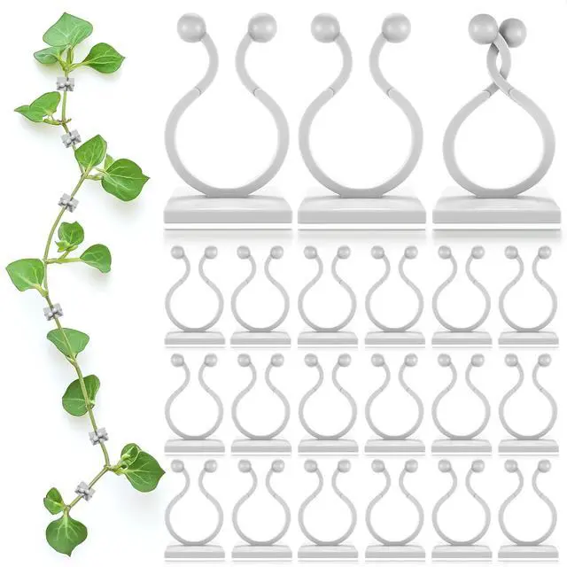Main image of Pcs Climbing Plant Wall Clips, Flexible, Self-Adhesive (White)