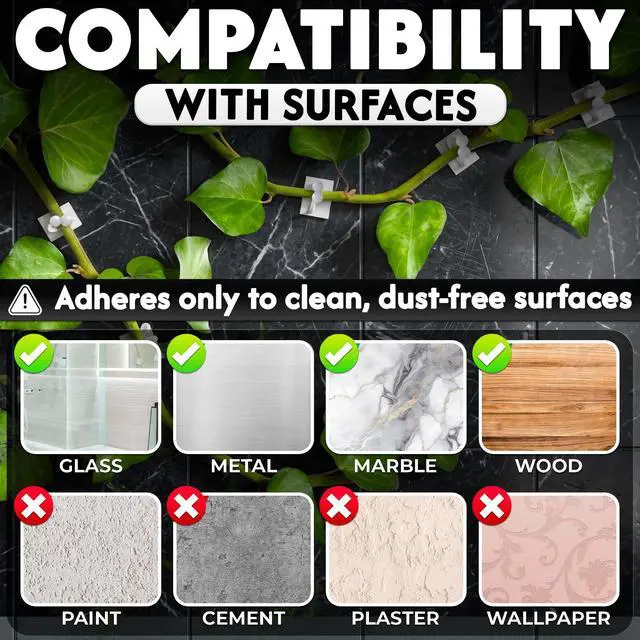 Alt view image 3 of 7 - Pcs Climbing Plant Wall Clips, Flexible, Self-Adhesive (White)