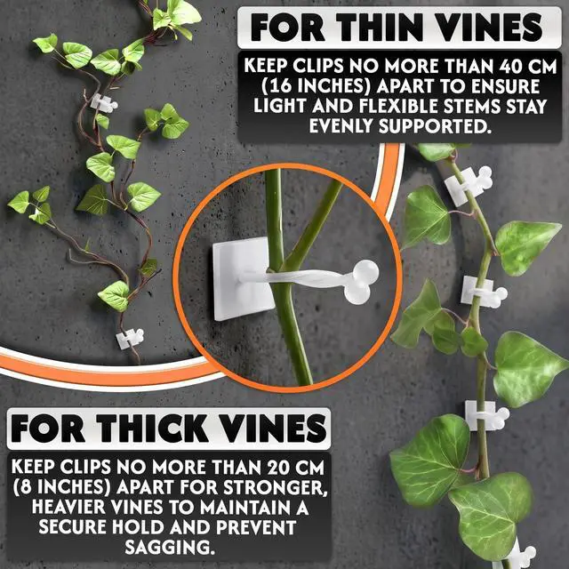 Alt view image 6 of 7 - Pcs Climbing Plant Wall Clips, Flexible, Self-Adhesive (White)