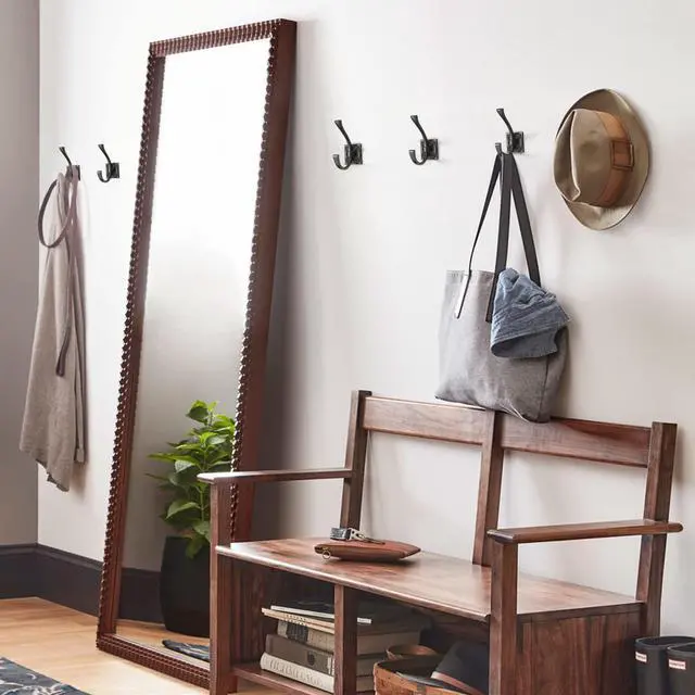 Alt view image 5 of 6 - Pack Antique Design Wall Hanging Coat Hooks - Matte Black Coat Hooks Towel Hook for Entry Shoe Cabinet, Wardrobe Bathroom Bedroom Furniture Hardware