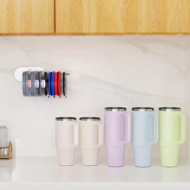 Alt view image 7 of 7 - Pack Tumbler Lid Organizer, Space Saving Cup Lid Organizer