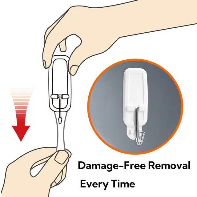 Alt view image 5 of 6 - 3lbs Wire Toggle Hooks, Organize Damage-Free, No Tools Hanging for Home Office Organization Items, Holds up to 3 lb, Includes 7 White Hooks and 12 Adhesive Strips