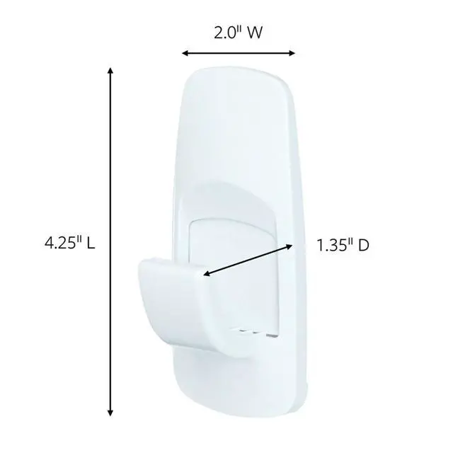 Alt view image 2 of 7 - lb Jumbo Utility Hook, 2 Hooks and 4 Strips, Damage Free Hanging Wall Hooks with Adhesive Strips, No Tools Adhesive Hooks for Hanging, Organization and Storage