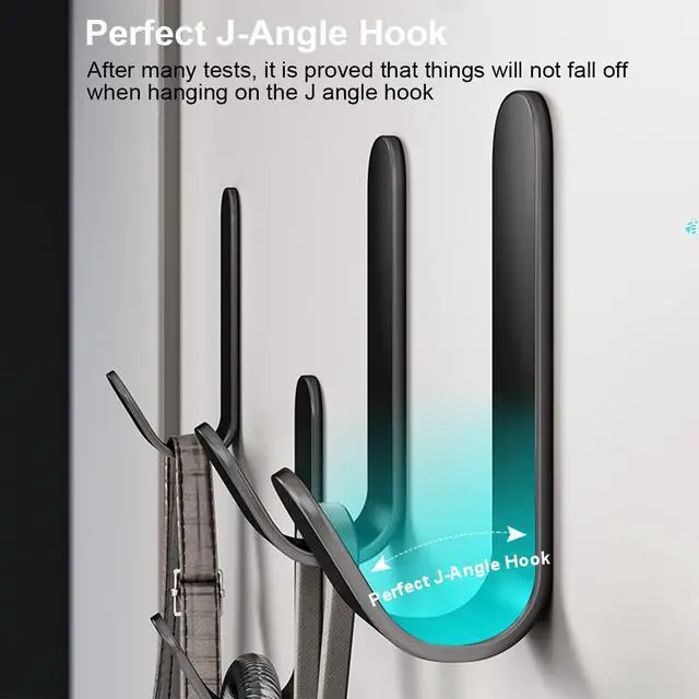 Alt view image 5 of 7 - Adhesive Hooks,12 Pcs, Heavy Duty Hold 12Lbs, Stainless Steell Wall Hanger