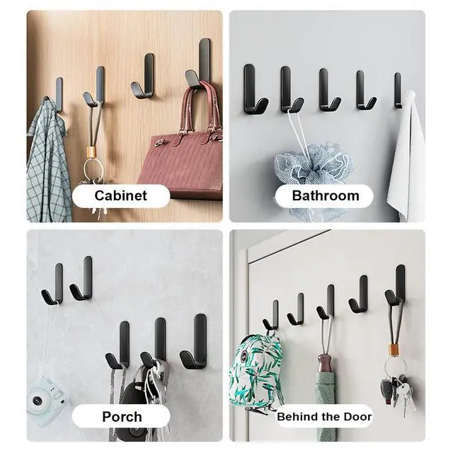 Alt view image 7 of 7 - Adhesive Hooks,12 Pcs, Heavy Duty Hold 12Lbs, Stainless Steell Wall Hanger