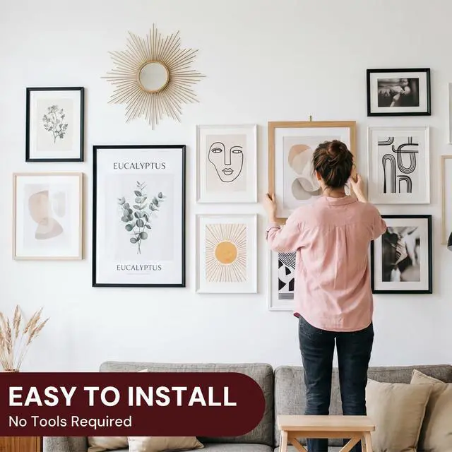 Alt view image 4 of 7 - 24 PCS Picture Hangers,Wall Hangers Without Nails,Adhesive Hooks for Hanging,Wall Hooks,Waterproof and Rustproof to use Inside Kitchen8mm
