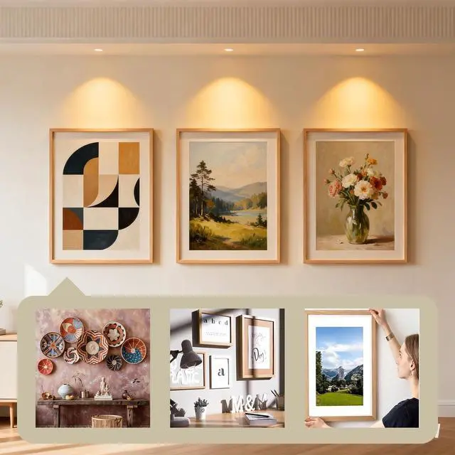Alt view image 4 of 5 - 30 Pack Invisible Adhesive Picture Hanger - No Nail Plastic Sticky Hooks, Wall Hangers for Photo Frame, Foamboard, Plate & Wall Art Decor