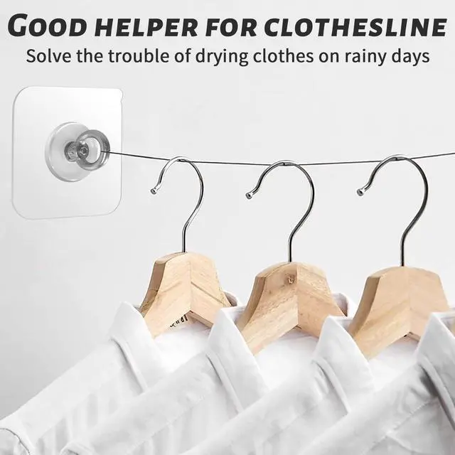 Alt view image 4 of 7 - Ceiling Hooks, Practical Wall Hanging Auxiliary Hook, Stainless Steel,Waterproof,Nail-Free Adhesive Wall Hook,for Indoor and Outdoor Hanging Plants,Wind Chimes,Hangers, Decoration Hook,4 Pcs