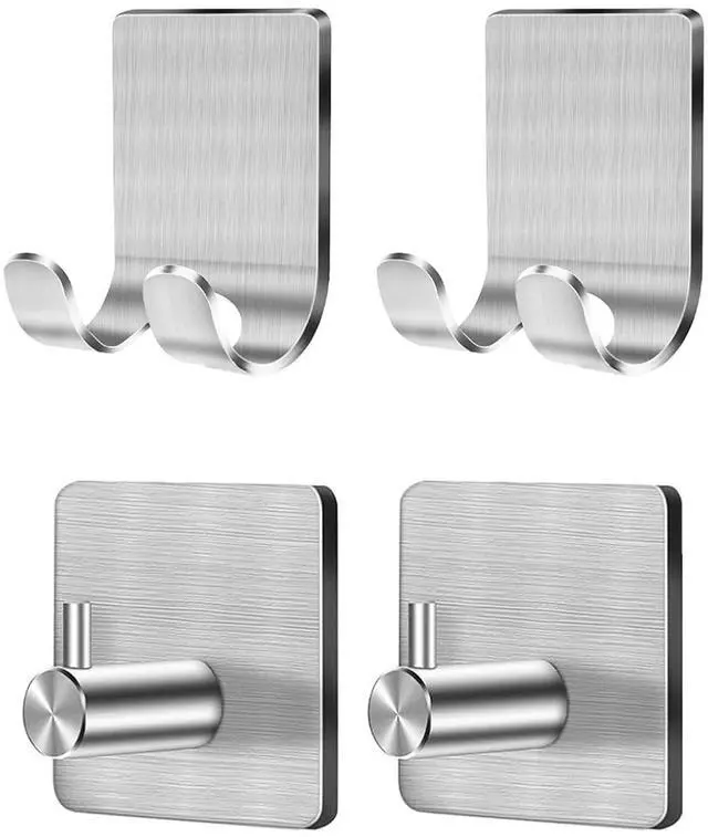 Main image of Packs Shower Hooks for Inside Shower, Self Adhesive Shaver Holder Hanger Hook for Bathroom Damage Free Wall Hooks for Razor Loofah Sponge