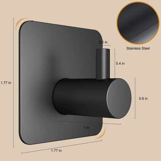 Alt view image 2 of 6 - Adhesive Wall Hooks for Hanging - Waterproof Shower Hooks