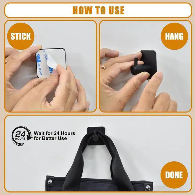 Alt view image 5 of 6 - Adhesive Wall Hooks for Hanging - Waterproof Shower Hooks