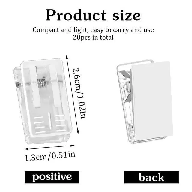 Alt view image 2 of 7 - 20 Pieces Self Adhesive Clips, Tapestry Sticky Wall Photo Poster Plastic Hanging Spring Light Clips for Office Christmas Decoration, Clear