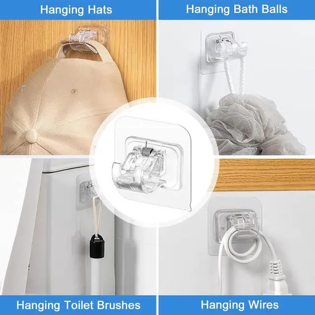 Alt view image 6 of 7 - Pack Self Adhesive Curtain Rod Holder, No Drill Curtain Rod Brackets, Nail Free Adjustable Curtain Rod Hooks, Curtain Rods No Drilling for Windows Home Kitchen Bedroom Hotel (Transparent)