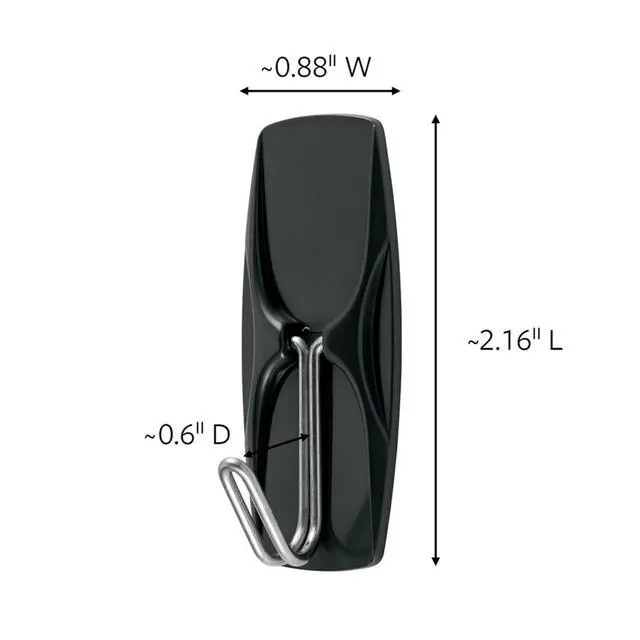 Alt view image 2 of 7 - Medium Wire Toggle Hooks, Black, Damage Free Organizing, 2 Hooks and 3 Strips