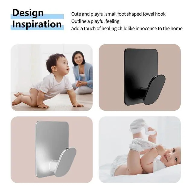 Alt view image 2 of 7 - Adhesive Hooks, Stainless Steel Wall Hooks for Camper & RV Use, Heavy-Duty No-Drill Hooks for Towels, Robes, Keys & Bags, Ideal for RV Bathroom, Kitchen & Shower (Matte Black)