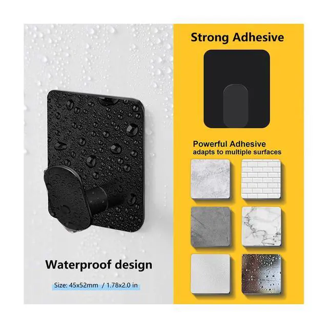 Alt view image 5 of 7 - Adhesive Hooks, Stainless Steel Wall Hooks for Camper & RV Use, Heavy-Duty No-Drill Hooks for Towels, Robes, Keys & Bags, Ideal for RV Bathroom, Kitchen & Shower (Matte Black)