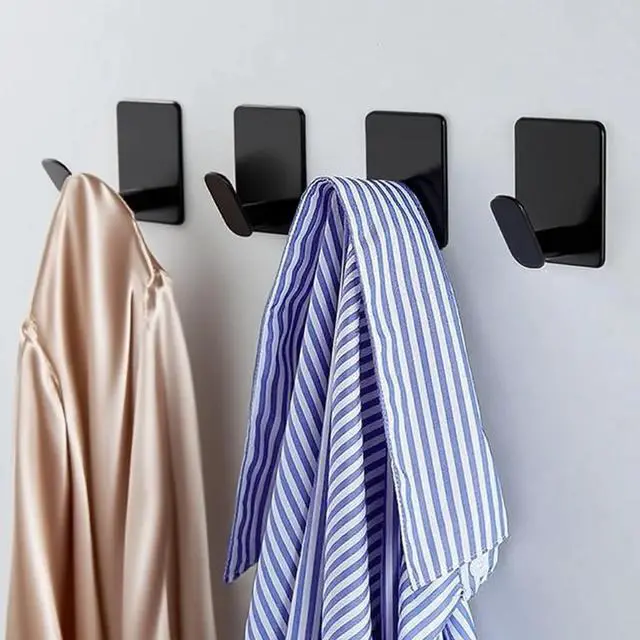 Alt view image 6 of 7 - Adhesive Hooks, Stainless Steel Wall Hooks for Camper & RV Use, Heavy-Duty No-Drill Hooks for Towels, Robes, Keys & Bags, Ideal for RV Bathroom, Kitchen & Shower (Matte Black)
