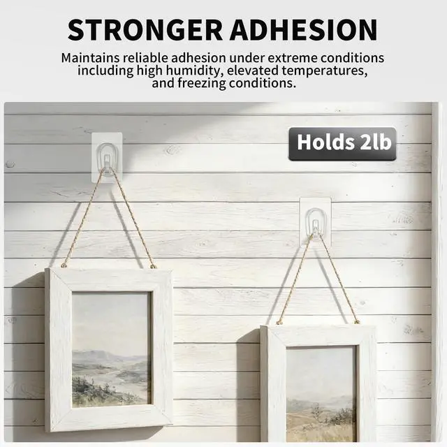 Alt view image 2 of 7 - Small Adhesive Hooks, Clear Mini Adhesive Wall Hooks, Damage Free Utility Hooks for Hanging Decorations,Wires and Pictures