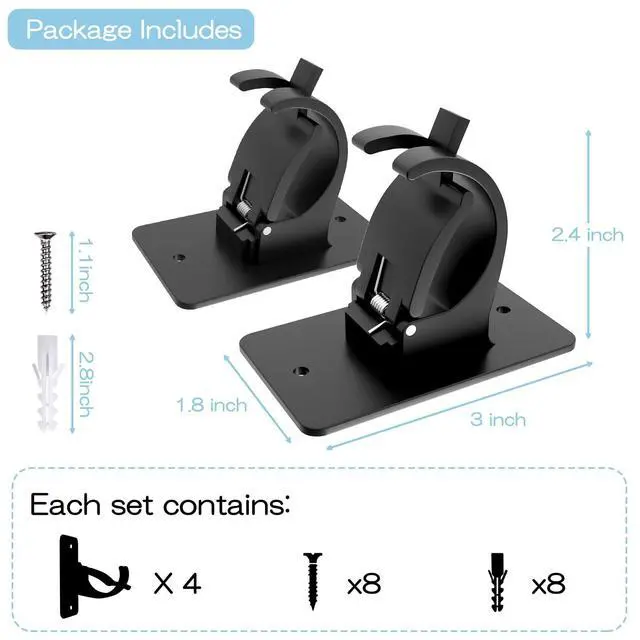 Alt view image 7 of 7 - 4 Pieces Self Adhesive Curtain Rod Bracket, Universal Plastic Curtain Rod Holders, No Drill Curtain Rod Brackets Curtain Rod Hooks for Bathroom, Bedroom, Livingroom, Kitchen (Black)