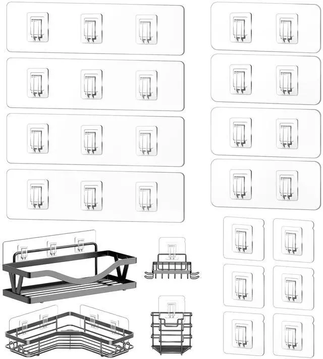 Main image of Shower Caddy Replacement, Strong Hooks, No Drilling Shower Shelf, Hooks for Caddy, Soap Holder and Kitchen Racks