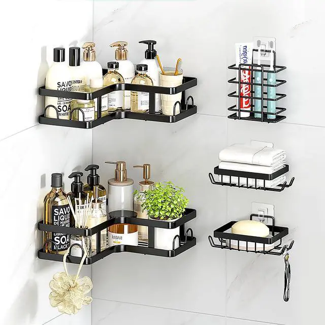Alt view image 2 of 7 - Shower Caddy Replacement, Strong Hooks, No Drilling Shower Shelf, Hooks for Caddy, Soap Holder and Kitchen Racks