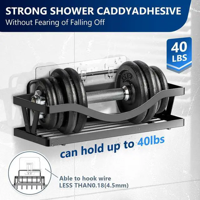 Alt view image 5 of 7 - Shower Caddy Replacement, Strong Hooks, No Drilling Shower Shelf, Hooks for Caddy, Soap Holder and Kitchen Racks