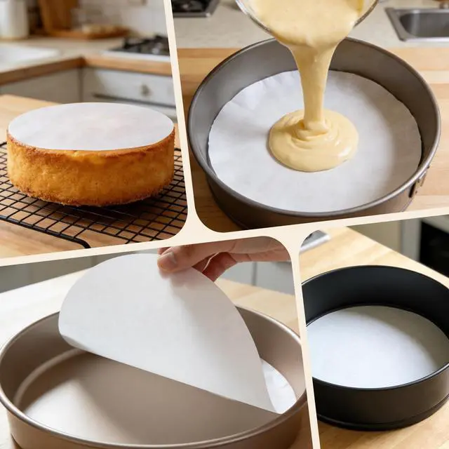 Alt view image 3 of 7 - Parchment Paper Rounds, 9 Inch White Cake Pan Liners, Non-Stick Parchment Rounds for Baking, Seperating Burgers, Butter, Cookies, Freezing, Baking and Candy Wrapper