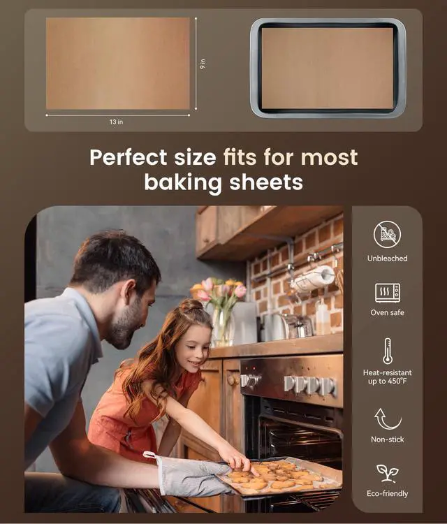Alt view image 3 of 7 - 200 Pcs Parchment Paper Sheets, 9x13 In Non-Stick Precut Baking Parchment for Baking, Grilling, Air Fryer, Steaming, and More (Unbleached) - Quarter Sheet Size, Perfect for Bread, Cakes, Cookies