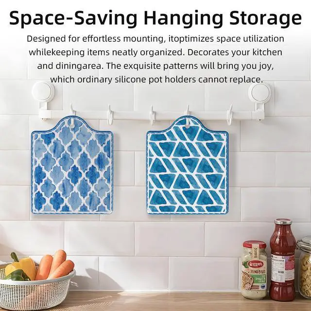 Alt view image 4 of 7 - Ceramic Trivets for Hot Dishes, Large Trivets for Hot Pots and Pans, Trivets for Quartz Countertops, Hot Pads for Kitchen Gifts (2 Pcs)