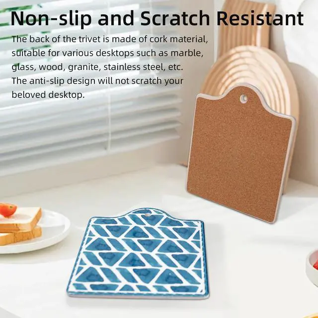 Alt view image 6 of 7 - Ceramic Trivets for Hot Dishes, Large Trivets for Hot Pots and Pans, Trivets for Quartz Countertops, Hot Pads for Kitchen Gifts (2 Pcs)