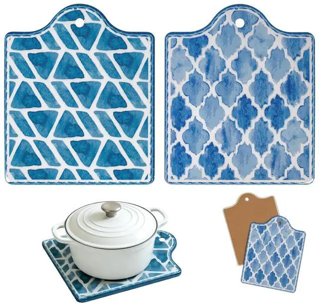 Main image of Ceramic Trivets for Hot Dishes, Large Trivets for Hot Pots and Pans, Trivets for Quartz Countertops, Hot Pads for Kitchen Gifts (2 Pcs)