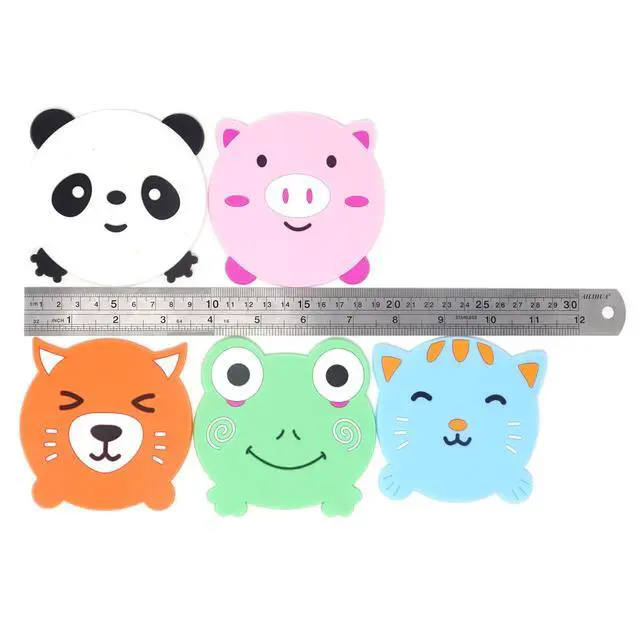 Alt view image 4 of 7 - Cute Colorful Animal Silicone Rubber Coasters Cup Mats