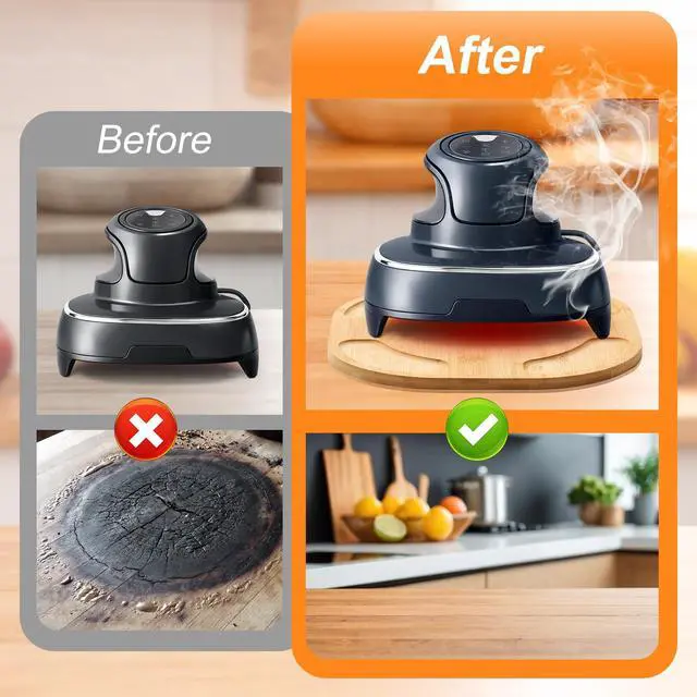 Alt view image 4 of 6 - Air Fryer Trivets Compatible with Ninja Crispi Heat-Resistant Non-Slip Mat Accessories Protects Countertops from Burned or Discolored Suitable for Home Kitchen Dining Table(Bamboo)