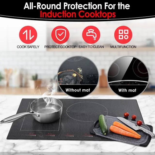 Alt view image 6 of 7 - Translucent Induction Cooktop Protector Mat, Black, 52x78CM