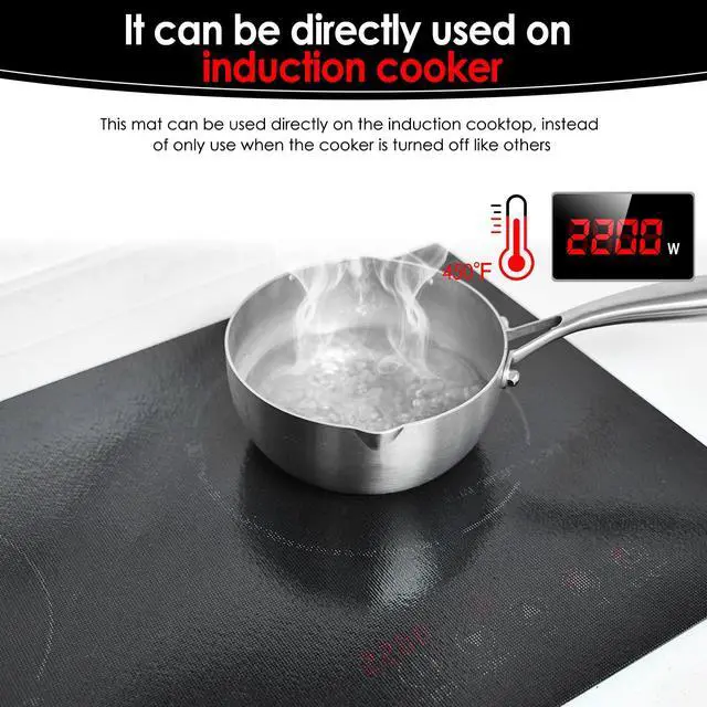 Alt view image 3 of 7 - Translucent Induction Cooktop Protector Mat, Black, 52x78CM