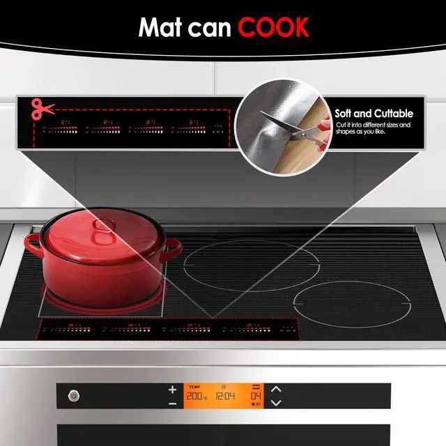Alt view image 5 of 7 - Translucent Induction Cooktop Protector Mat, Black, 52x78CM