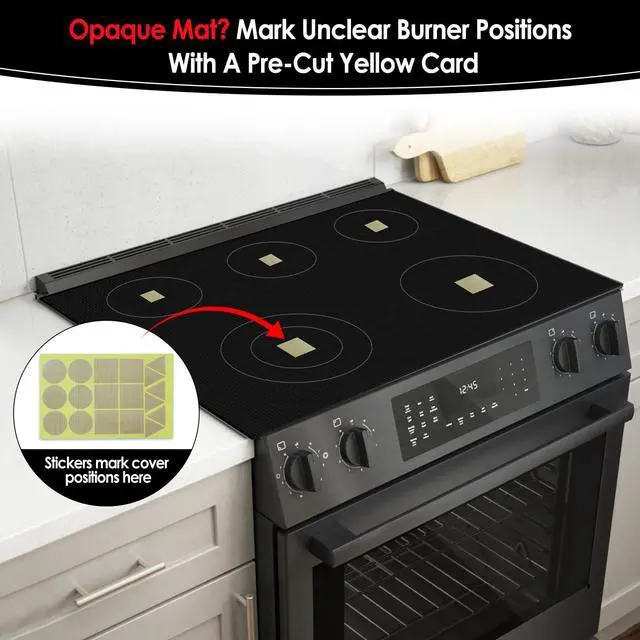 Alt view image 7 of 7 - Translucent Induction Cooktop Protector Mat, 21.2 x 35.4 in | Heat Resistant to 450, for Magnetic Cooktops, Scratch and Stain Protection, Reusable Kitchen Mat, Non Slip, Dishwasher Safe