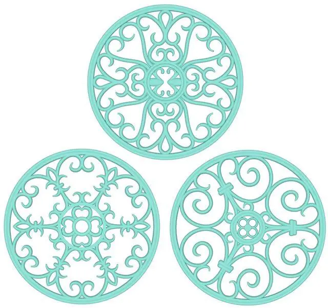 Main image of Trivets for Hot Dishes, Silicone Trivet, Trivets for Hot Pots and Pans, Heat Resistant Non Slip Hot Pad for Kitchen, Pot Holders, Teapot Coaster (Turquoise)