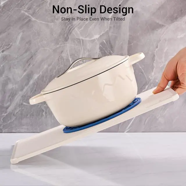 Alt view image 7 of 7 - Set Silicone Trivet Mats for Hot Dishes Pots Pans (Navy Blue)