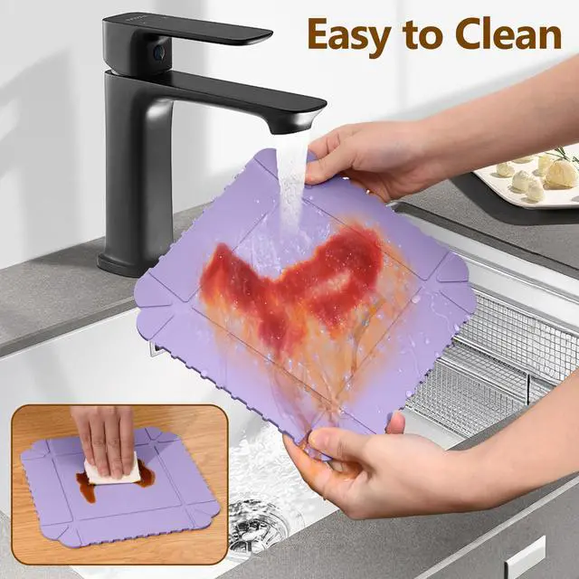 Alt view image 7 of 7 - Magnetic Silicone Trivets for Hot Dishes, 3 Pack Kitchen Trivets for Hot Pots & Pans, 464°F Heat Resistant Mats for Countertops, Non-Slip Hot Pads & Potholders for Oven, Table (Purple)