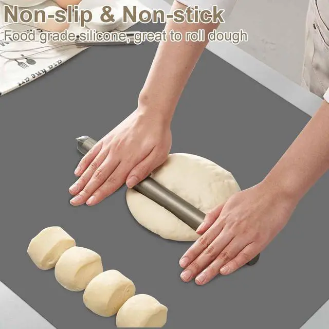 Alt view image 4 of 7 - 48''x32''(120cmx80cm) Silicone Kitchen Counter Mat, Extra Large Heat Resistant Non-Slip Countertop Protector, Waterproof Multipurpose Mat for Kitchen Island, Black