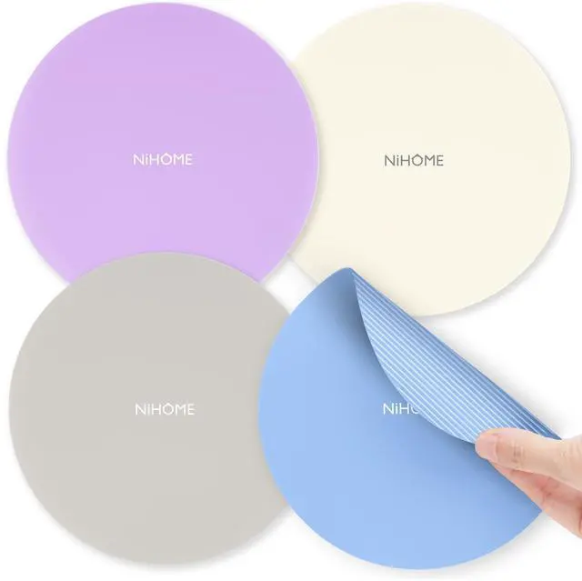 Main image of Silicone Jar Opener 6 Inch Large Anti-Slip Grip Pads, Premium 100% Food-Grade Silicone, Stylish Designer Colors, Multi-Purpose Heat-Resistant Mat & Coaster, Set of 4 (Morandi Colors)
