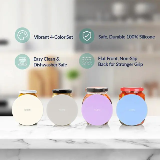Alt view image 5 of 7 - Silicone Jar Opener 6 Inch Large Anti-Slip Grip Pads, Premium 100% Food-Grade Silicone, Stylish Designer Colors, Multi-Purpose Heat-Resistant Mat & Coaster, Set of 4 (Morandi Colors)